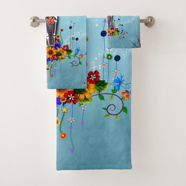 Conjunto De Toalhas Gato esquelético engraçado (Insitu)