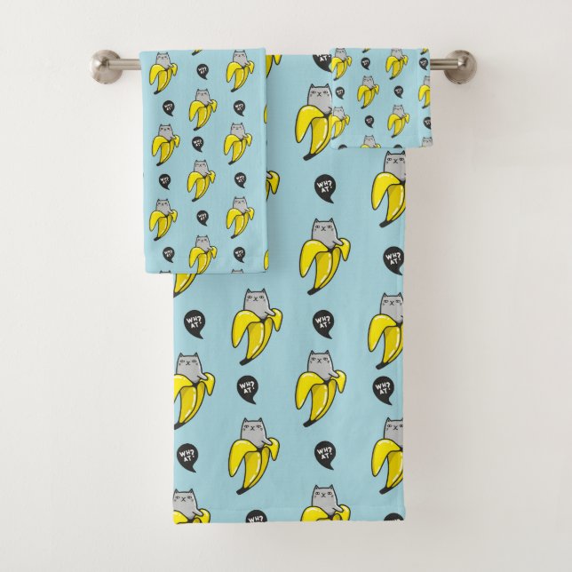 Conjunto De Toalhas Gato na banana (Insitu)