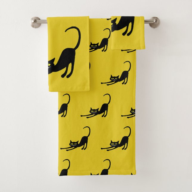 Conjunto De Toalhas Gato preto de sorriso (Insitu)