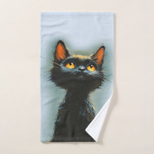 Conjunto De Toalhas Gato Preto Encantado