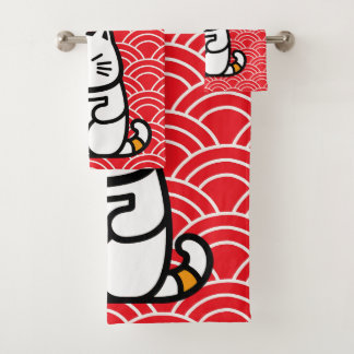 Conjunto De Toalhas Gato Sortudo Japonês ou Maneki-Neko
