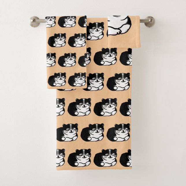Conjunto De Toalhas gato tuxedo bonito (Insitu)