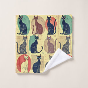 Conjunto De Toalhas Gatos Modernos Do Médio Vintage