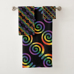 Conjunto De Toalhas Gay LGBTQ - Padrão circular de distribuição do 