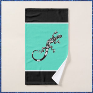 Conjunto De Toalhas Gecko Sea Green and Black