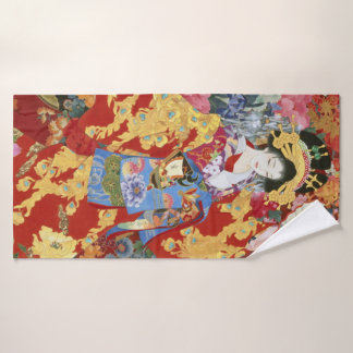 Conjunto De Toalhas Geisha Art Japonês -
