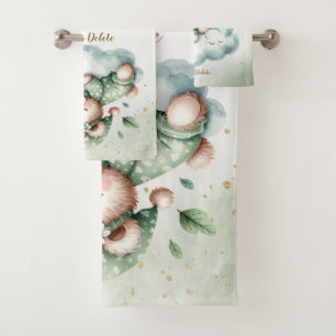 Conjunto De Toalhas Gelado de Urso Verde Dormindo