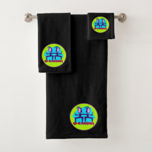 Conjunto De Toalhas Gemini Cartoon Zodiac Astrology design