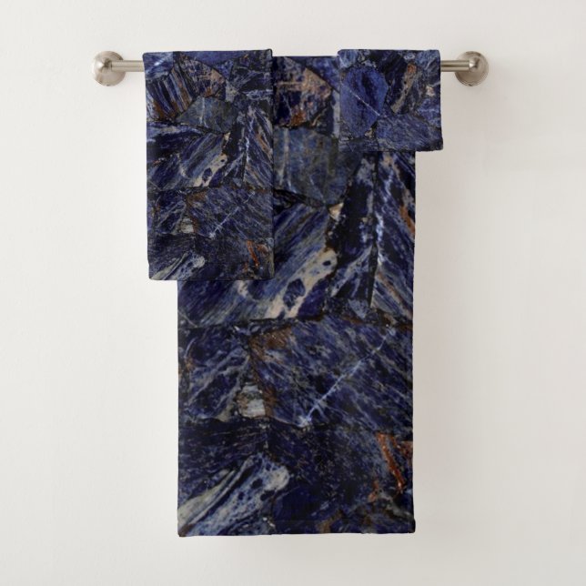Conjunto De Toalhas Gemstone de Sodalite Azul (Insitu)