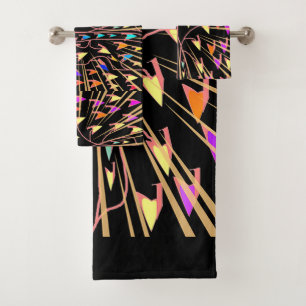 Conjunto De Toalhas Geo Corações 