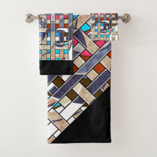 Conjunto De Toalhas geometr da paisagem artística minimalista abstrat