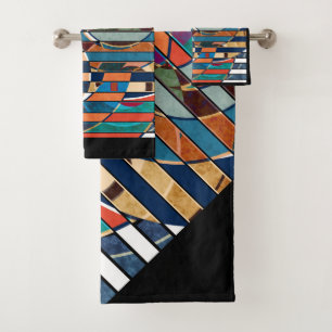 Conjunto De Toalhas geometr da paisagem artística minimalista abstrat