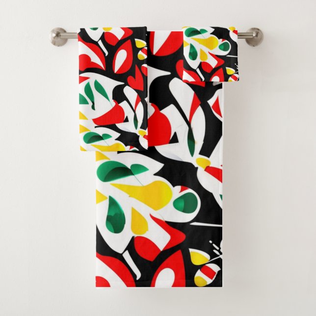 Conjunto De Toalhas Geometria Colorida De Água, Abstrato (Insitu)