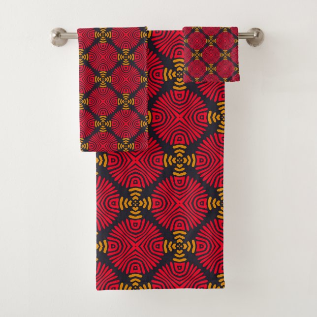 Conjunto De Toalhas Geometria da Dinastia: Padrão Chinês Tradicional V (Insitu)