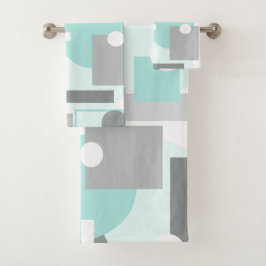 Conjunto De Toalhas Geometria de Abstrato de Arte de Pastel Pálida