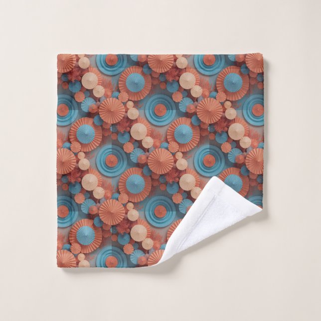 Conjunto De Toalhas Geometria de Coral de Klungkung (Pano de lavar)