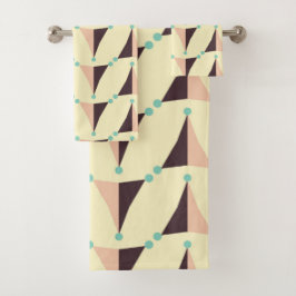 Conjunto De Toalhas Geometric pattern in retro vibe