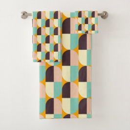 Conjunto De Toalhas Geometric pattern with overlapping half-circles