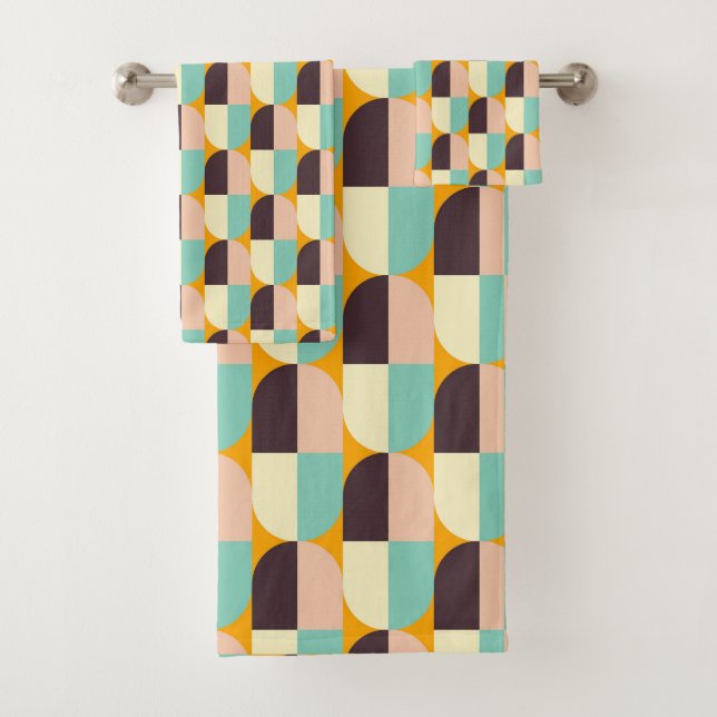 Conjunto De Toalhas Geometric pattern with overlapping half-circles (Insitu)