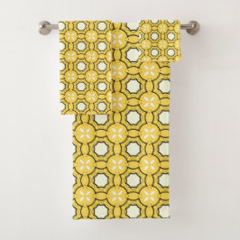 Conjunto De Toalhas  geometric yellow & black pattern 