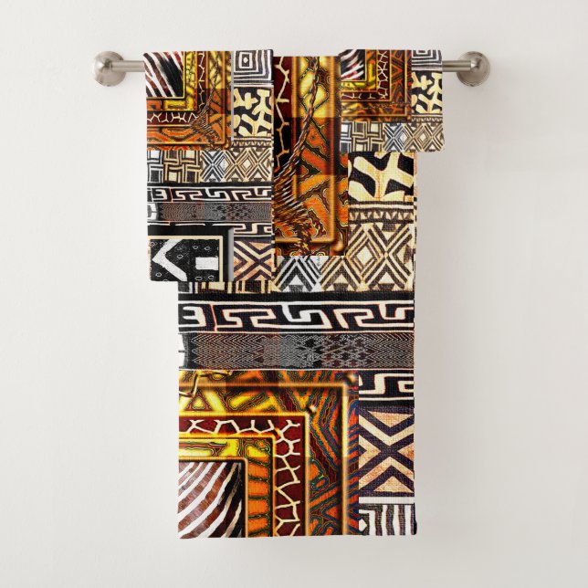 Conjunto De Toalhas Geométrico Afrocêntrico: Flair Cultural (Insitu)