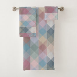 Conjunto De Toalhas geométrico pastel colorido