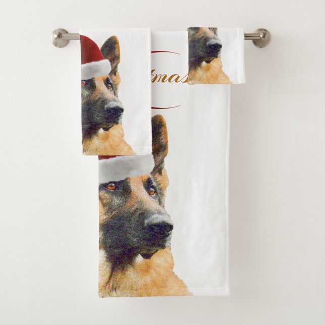 Conjunto De Toalhas German shepherd bonito do feriado (Insitu)
