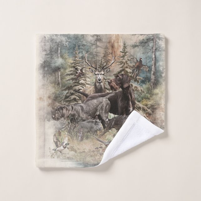 Conjunto De Toalhas German Wirehaired Pointer (Pano de lavar)