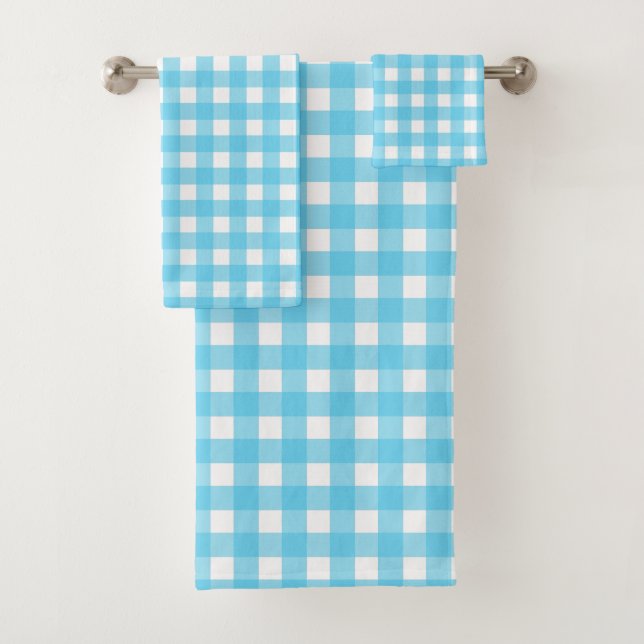 Conjunto De Toalhas Gingham azul-ceruliano brilhante (Insitu)
