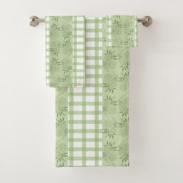 Conjunto De Toalhas Gingham Bath Towel Set Verde