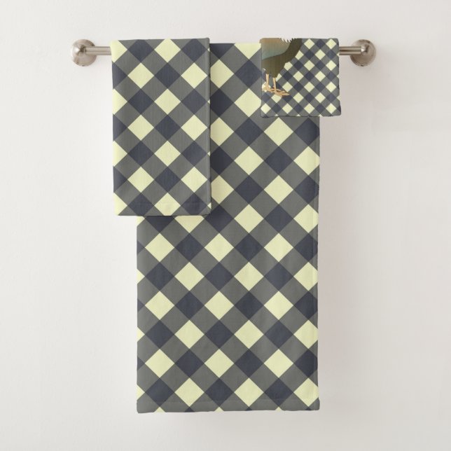 CONJUNTO DE TOALHAS GINGHAM ROOSTER (Insitu)