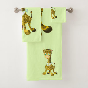 Conjunto De Toalhas Girafa de bebê bonita