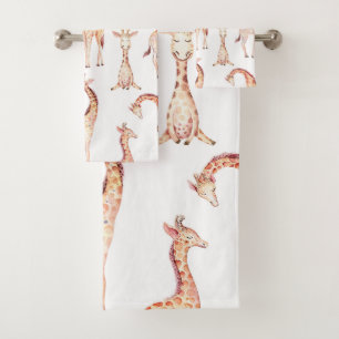 Conjunto De Toalhas Girafas Marrons Chuveiro de Bebê Unisex Kids Diver