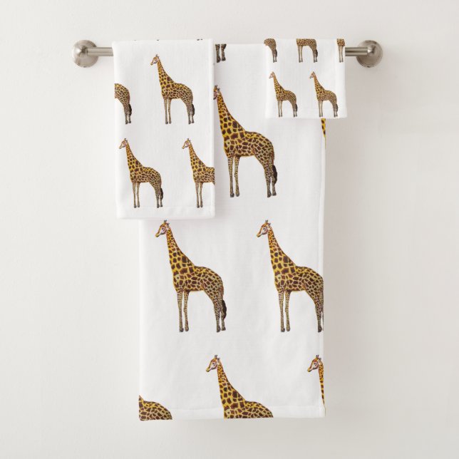 Conjunto De Toalhas Giraffe Painting Bath Towel Set (Insitu)