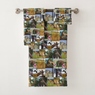 Conjunto De Toalhas Giraffe Photo Collage,