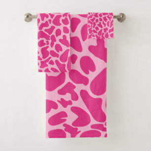 Conjunto De Toalhas Giraffe Pink Skin Pattern Impressão animal selvage