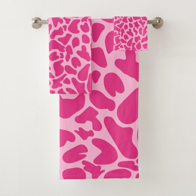 Conjunto De Toalhas Giraffe Pink Skin Pattern Impressão animal selvage (Insitu)