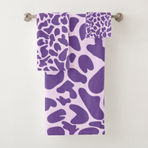Conjunto De Toalhas Giraffe Roxo Pele Pele Padrões Pele Impressão anim