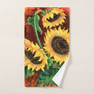 Conjunto De Toalhas Girassóis Bath Towers Set - Pintura