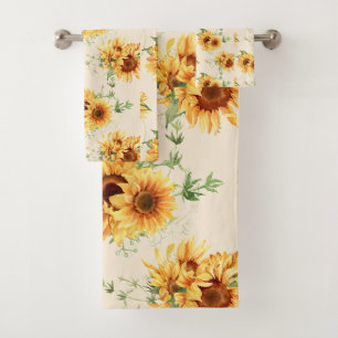Conjunto De Toalhas Girassóis de Jardim de Campo