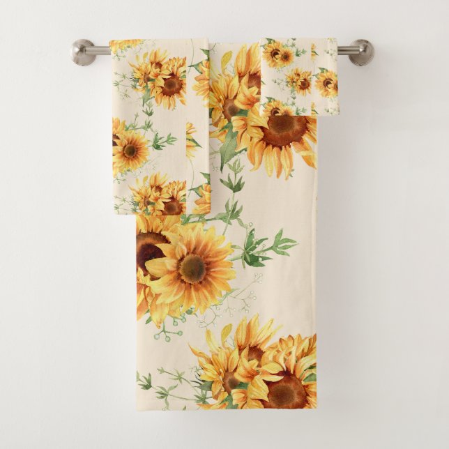 Conjunto De Toalhas Girassóis de Jardim de Campo (Insitu)
