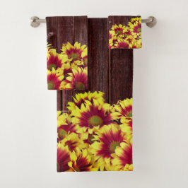 Conjunto De Toalhas Girassóis de outono russos no casamento de cerca