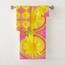 Girassol Amarelo em espiral psicodélica