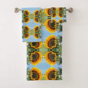 Conjunto De Toalhas Girassol Em Arte De Flor De Abstrato Sunshine