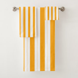 Conjunto De Toalhas Girassol Laranja Amarelo Listrado