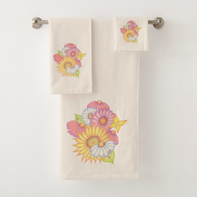 Conjunto de Toalhas Girassol Margarida (Insitu)