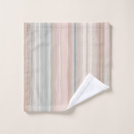 Conjunto De Toalhas Girly Pink and Mint Modern Coastal Stripe