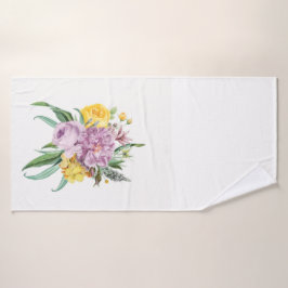 Conjunto De Toalhas Girly Purple Yellow Chic floral