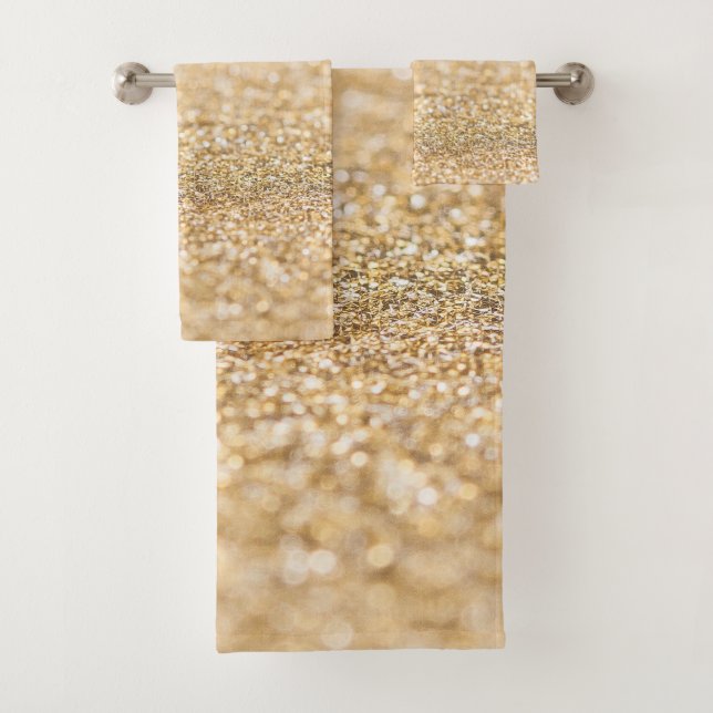 Conjunto De Toalhas Gliteiras de ouro de champanhe (Insitu)