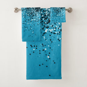 Conjunto De Toalhas Glitter Azul Aqua OCEAN nº 1